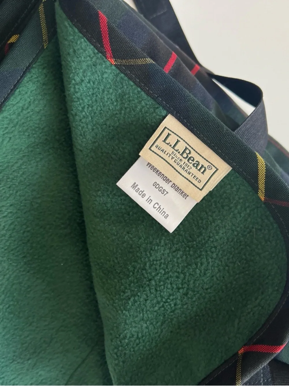 L.L. Bean Weekender Blanket Plaid Picnic Outdoor Roll Up Hunting Stewart Tartan